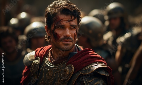 Portrait of a Roman warrior