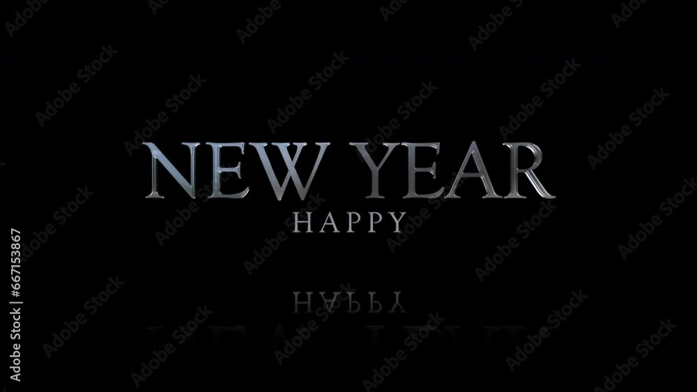 Elegance and festive style Happy New Year text set against a sophisticated black gradient background, this motion promo is an ideal for any winter holiday or seasonal marketing campaign Elegance and festive style Happy New Year text set against a sophisticated black gradient background, this motion promo is an ideal for any winter holiday or seasonal marketing campaign