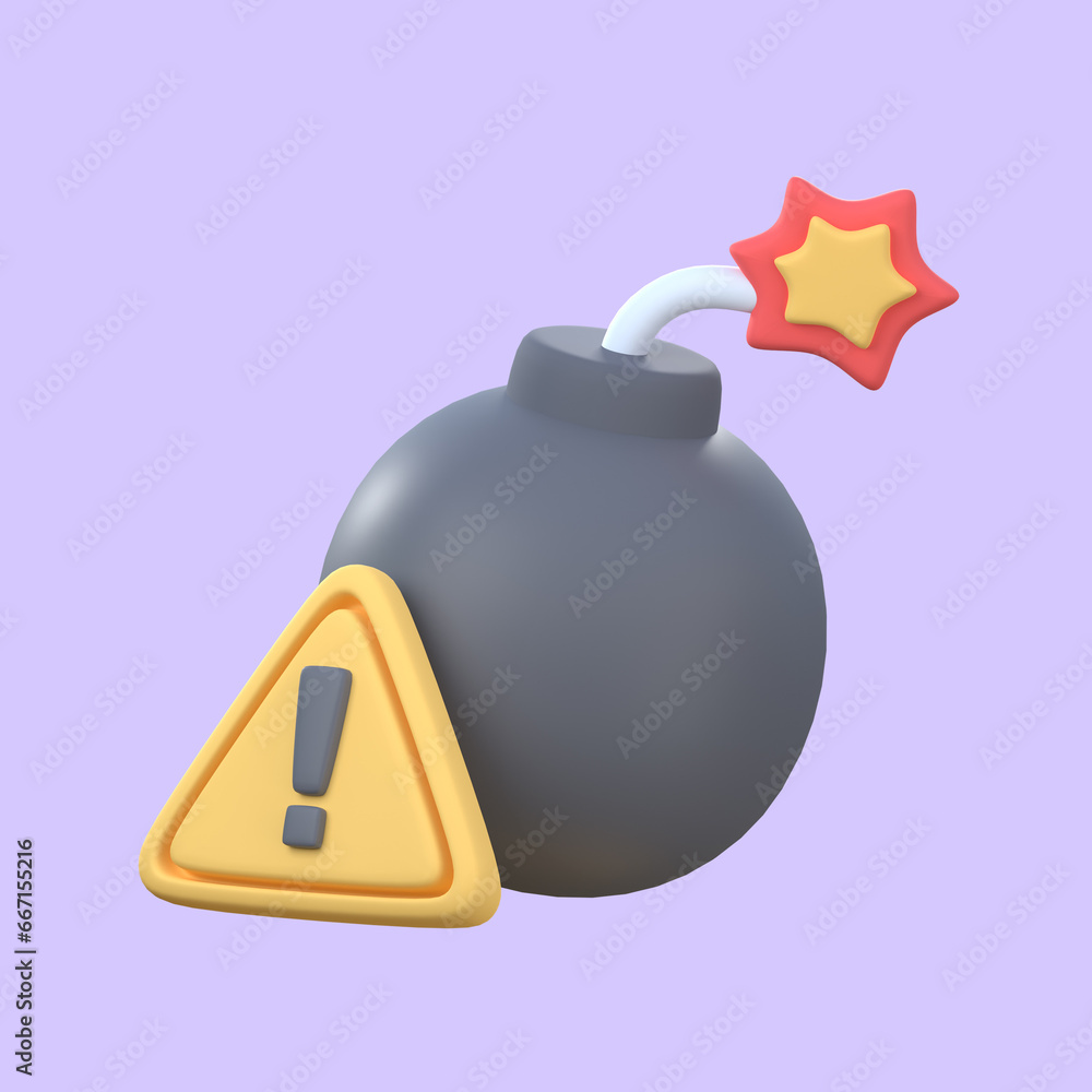 Obraz premium Time bomb with surveillance symbol Warning before the financial crisis. 3D Illustration with clipping path.