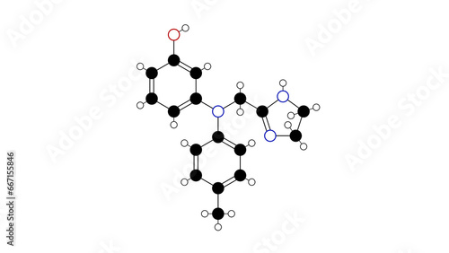 phentolamine molecule, structural chemical formula, ball-and-stick model, isolated image regitine