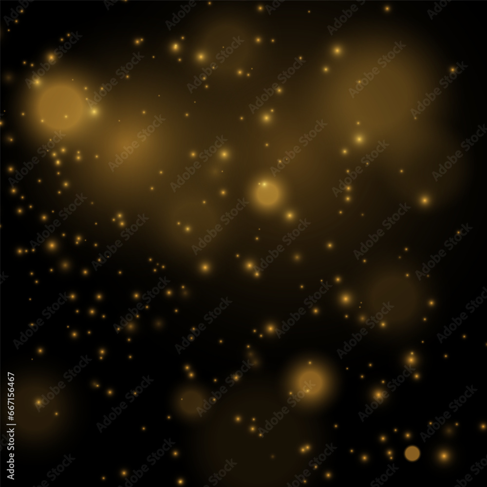 Starry gold dust, flash light spark, sparkle stars