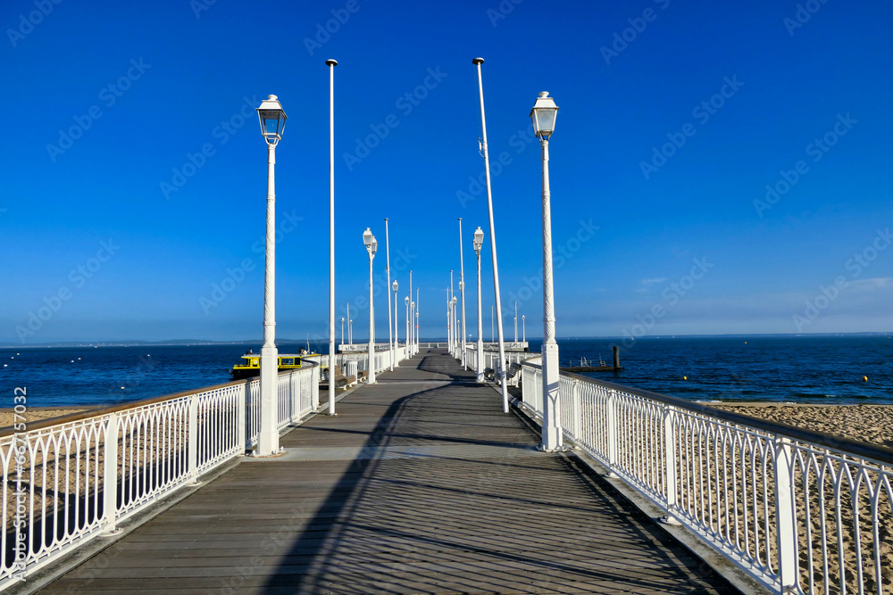 Thiers Pier in the popular holiday resort of Arcachon in the Gironde, France

