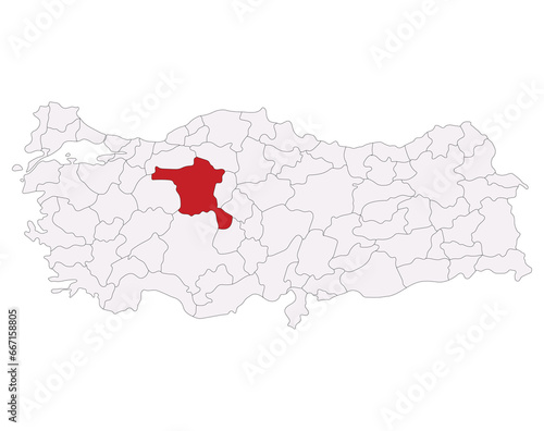 Map of Turkey with capital city Ankara.