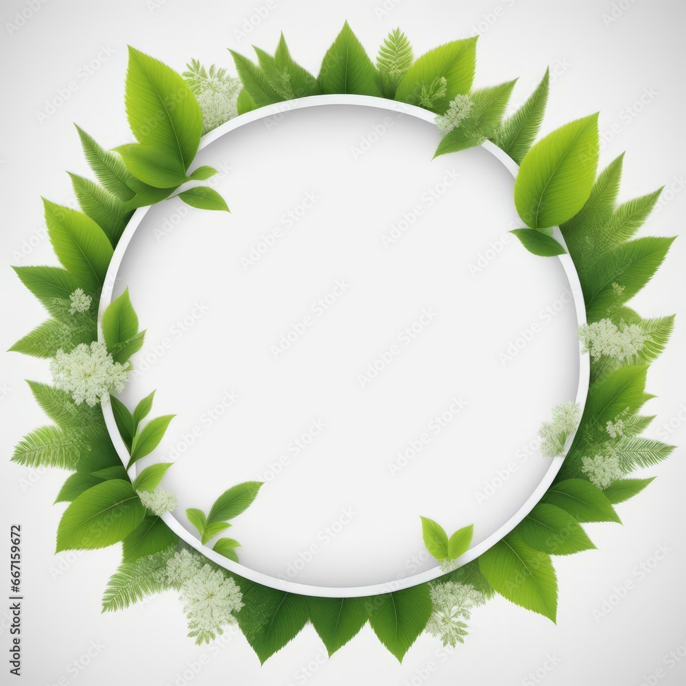 green leaves frame green leaves frame