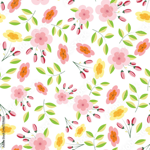Abstract flower pattern background. Vector illustration. © Threecorint