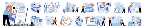 Quality control. Vector illustration. Analyzing data from quality control tests provides valuable insights The approval process confirms product meets quality standards The product has been approved
