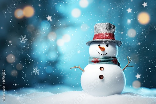 Snowman Christmas celebrating background concept featuring a festive and magical scene © AI Farm