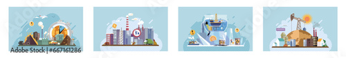 Industrial pollution. Dirty waste. Environmental pollution. Vector illustration. Trash emission is overlooked aspect environmental degradation Environmental pollution is price we pay for unchecked