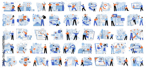 Process management. Vector illustration. Productivity is enhanced through efficient process management and streamlined procedures Achieving efficiency in process management requires dedicated effort