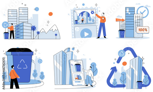 Waste disposal. Vector illustration. It is metaphorical bin where we handle remnants our consumption, making choices have significant impact on environment and world we live