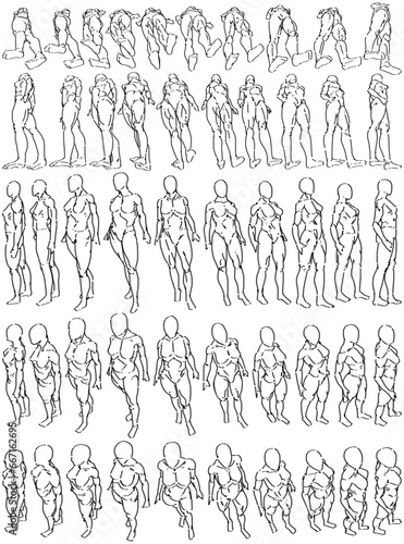 50 Female Bodies - Digital Art (3D to 2D)