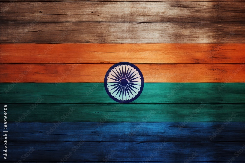 India Flag painted on old wood plank texture background. Indian Flag ...