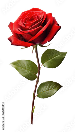Red Rose Isolated on Transparent Background 