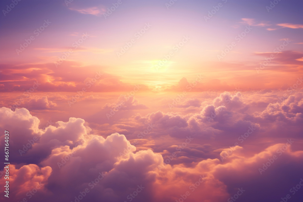 Mystical Pink and Gold Sky Scenery