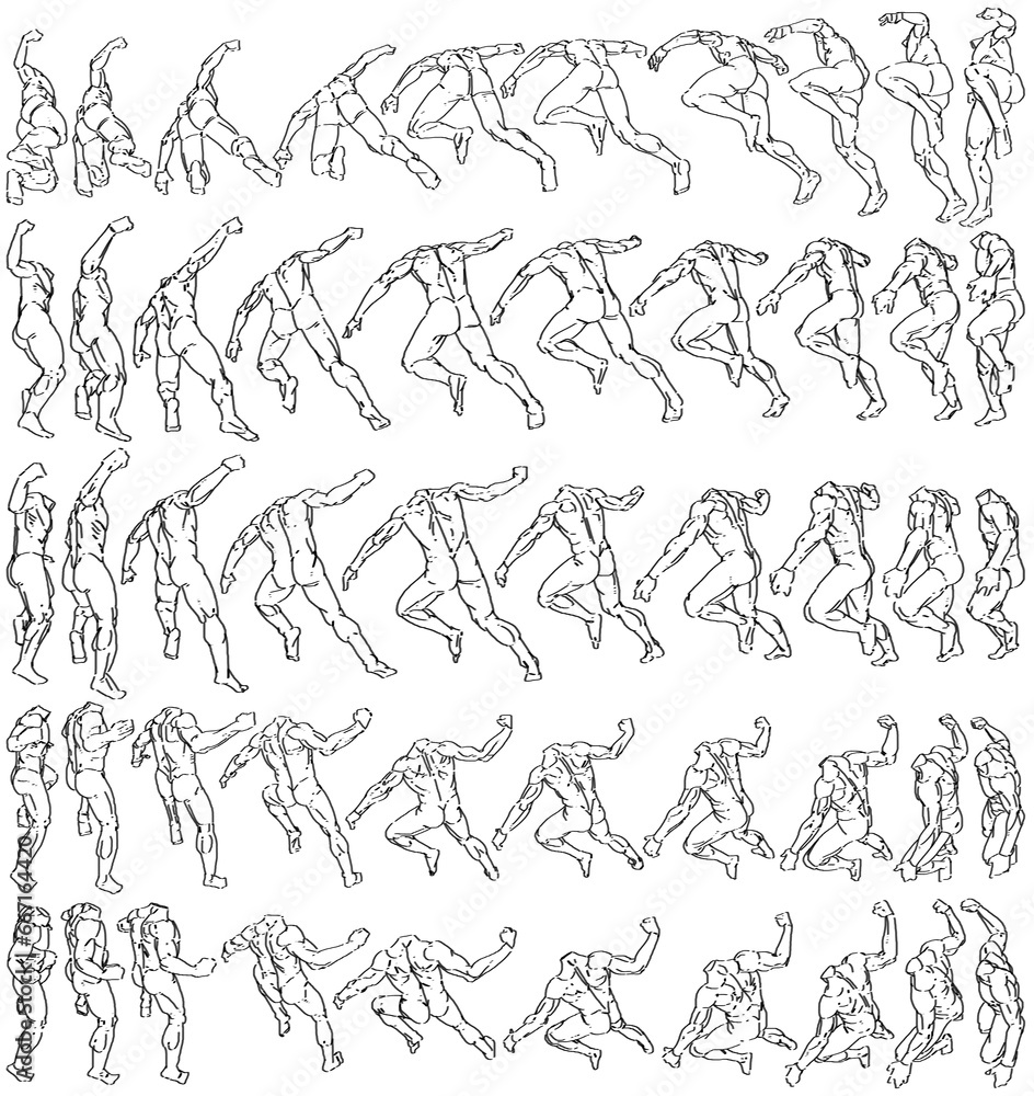 Fototapeta premium 50 Male Bodies - Digital Art (3D to 2D)