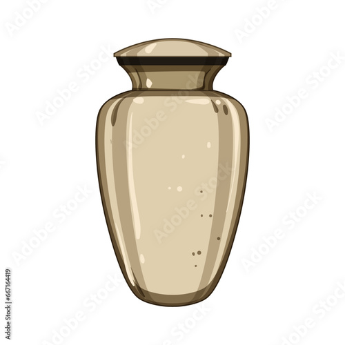 burial urn ashes cartoon. cremation memorial, dead cemetery, grief ceramic burial urn ashes sign. isolated symbol vector illustration