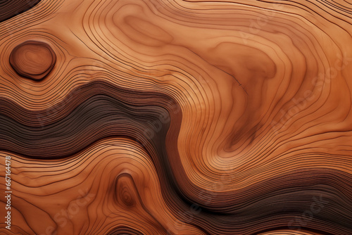 Nature-Inspired textures: Organic wood surface with wavy texture patterns and earth color palette with gradients and erosion. Scandinavian interior design concept.
