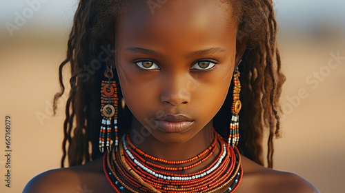 Portrait d'une petite fille africaine photo