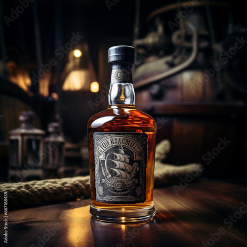 Product Mockup | Rum | Whiskey | Pirate Ship | Rugged | Bottle