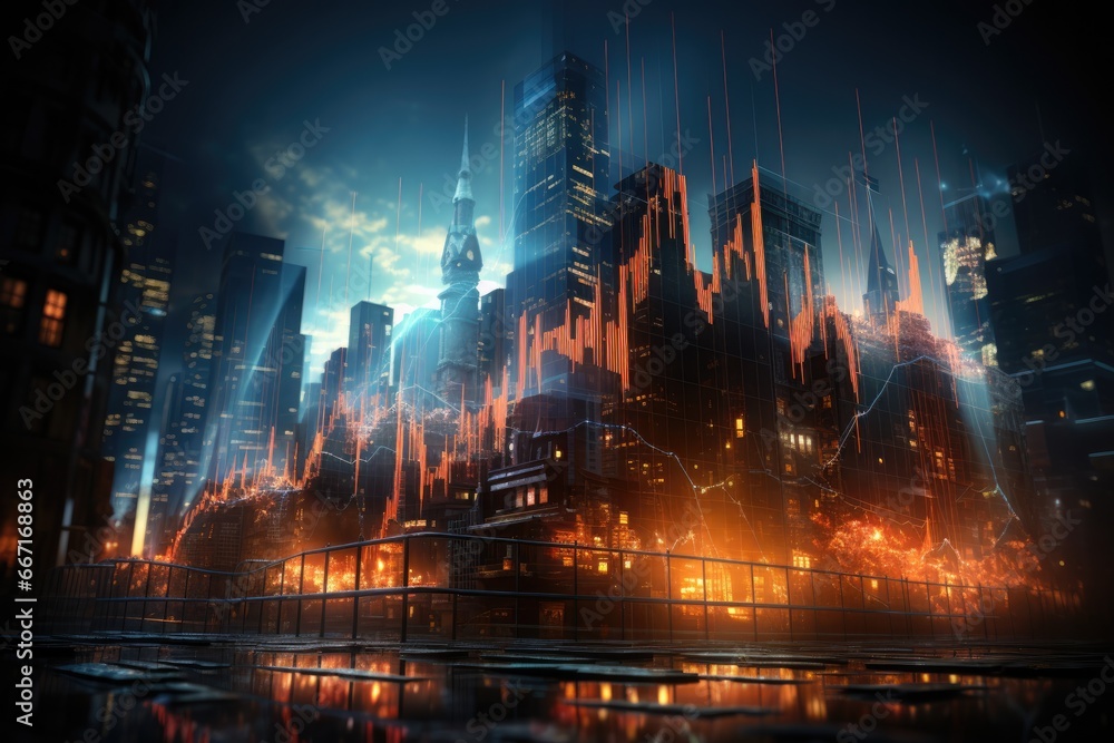 Fototapeta premium Stock market or forex trading graph