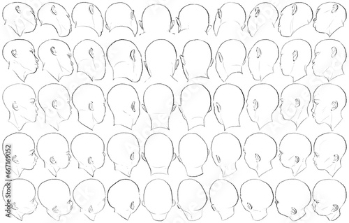 50 Female Heads - Digital Art (3D to 2D)