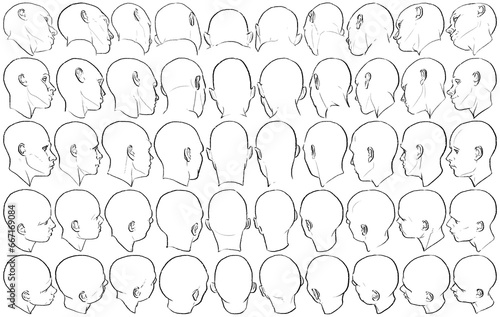 50 Female Heads - Digital Art (3D to 2D)