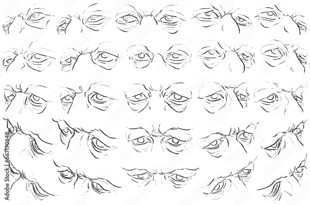 Naklejka premium 50 Eyes - Digital Art (3D to 2D)