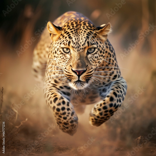 Portrait of a Leopard, in the style of graphite realism, fog, realistic, monochrome, ivory, dynamic pose © A LOT ABOUT EVERYTHI