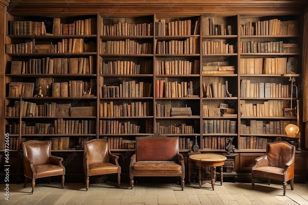 A wall full of Old ancient books of a library, holding many historical books and manuscripts. Wide format. A wall full of Old ancient books of a library, holding many historical books and manuscripts. Wide format.