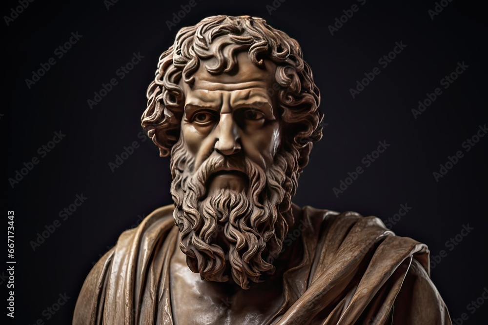 Portrait statue of Plato, the ancient greek philosopher.