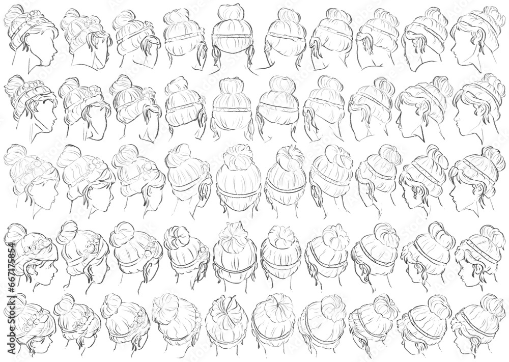 50 Hairstyles - Digital Art (3D to 2D) 50 Hairstyles - Digital Art (3D to 2D)