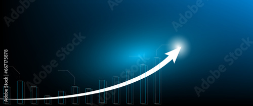 Stock market investment trading graph in graphic concept suitable for financial investment or Economic trends business idea on blue background. Vector illustration design.