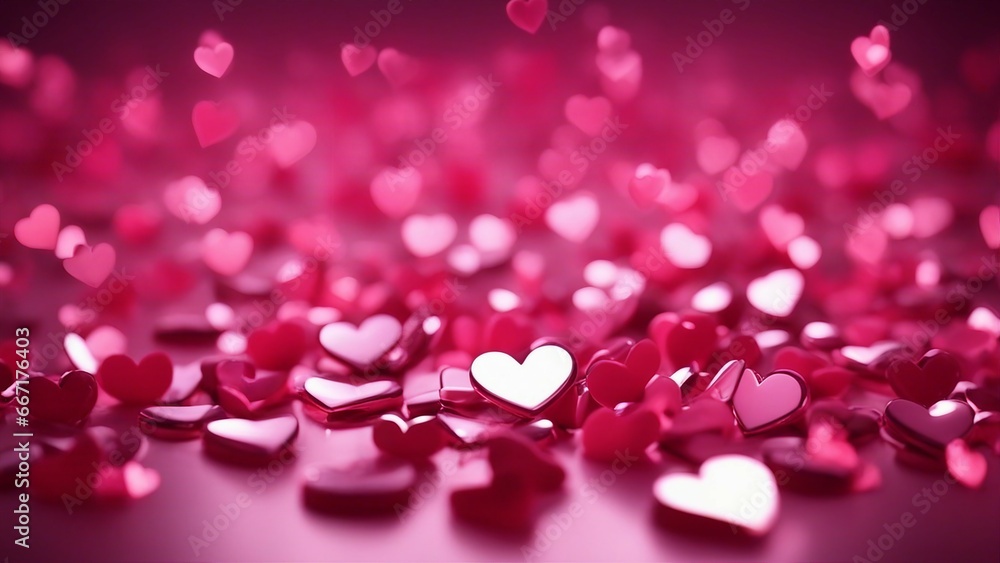 hearts background love valentine background with pink falling heart