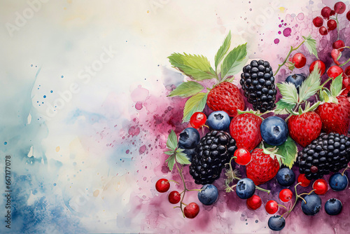 Generative AI illustration of healthy forest fruits © Eduardo López