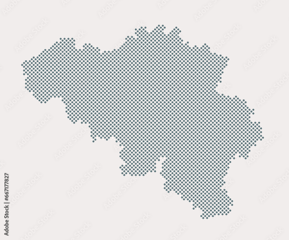 Vector map Belgium for points, dotted template Vector map Belgium for points, dotted template