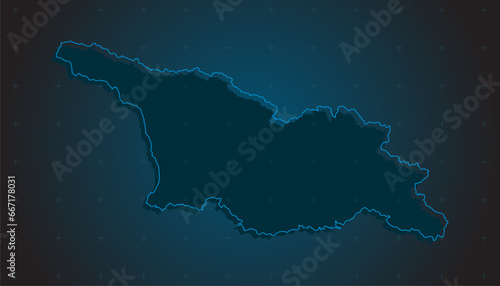 Vector map Georgia on the radar screen