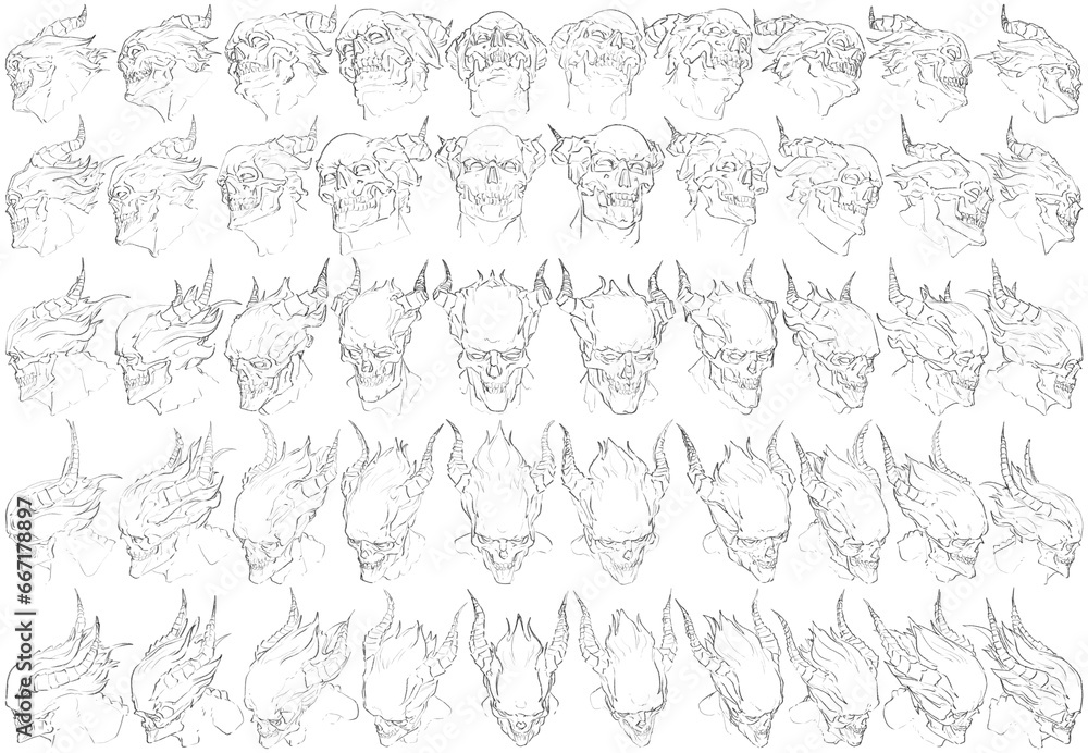 50 Heads - Digital Art (3D to 2D) 50 Heads - Digital Art (3D to 2D)