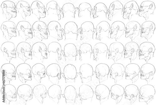 50 Heads - Digital Art (3D to 2D)
