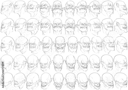 50 Heads - Digital Art (3D to 2D)