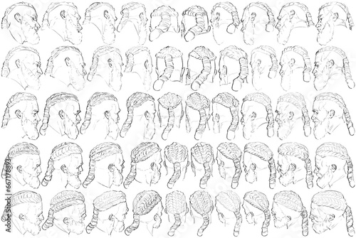 50 Heads - Digital Art (3D to 2D)