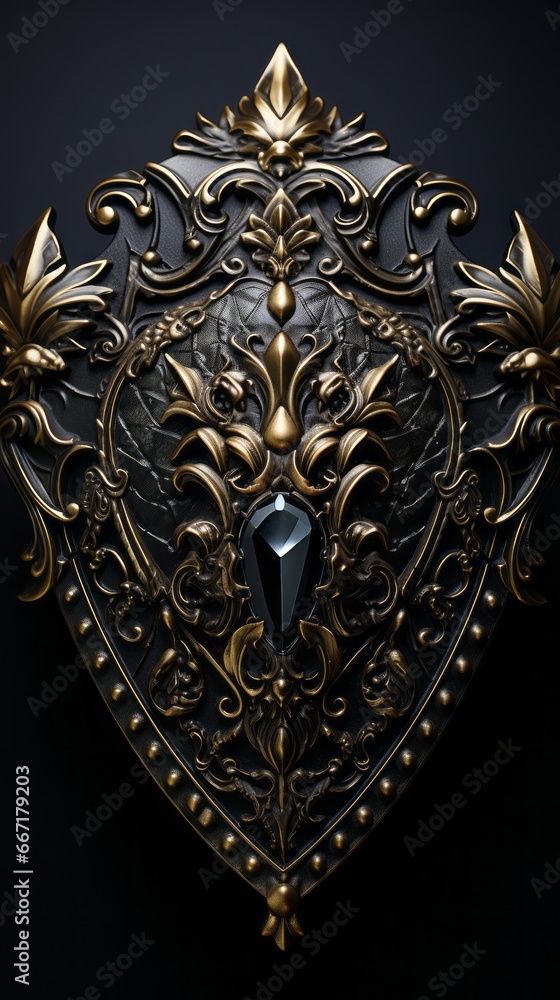 Fototapeta premium a beautiful shield encrusted with a large diamond