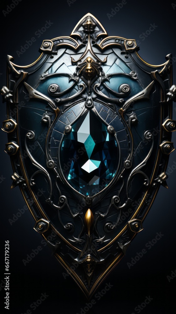 Fototapeta premium a beautiful shield encrusted with a large diamond