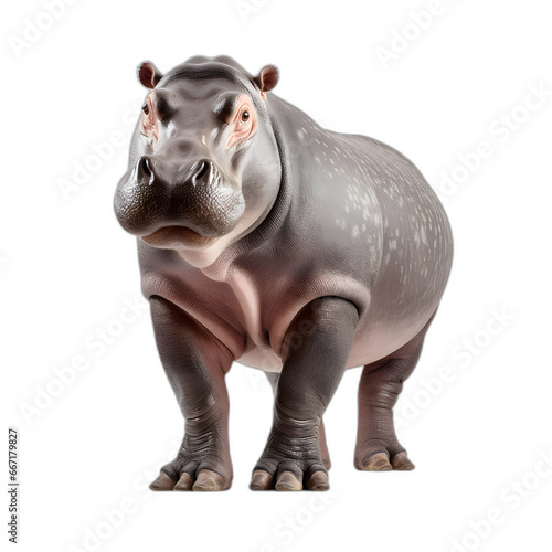 hippo isolated on transparent or white background