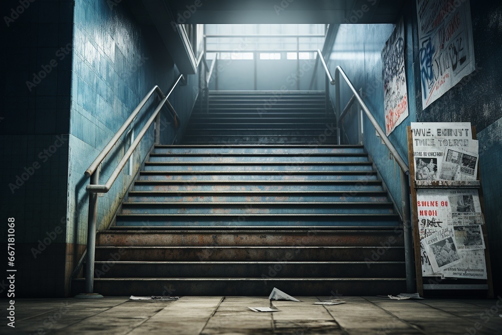 Fototapeta premium Stairs Mockup Created with Generative AI