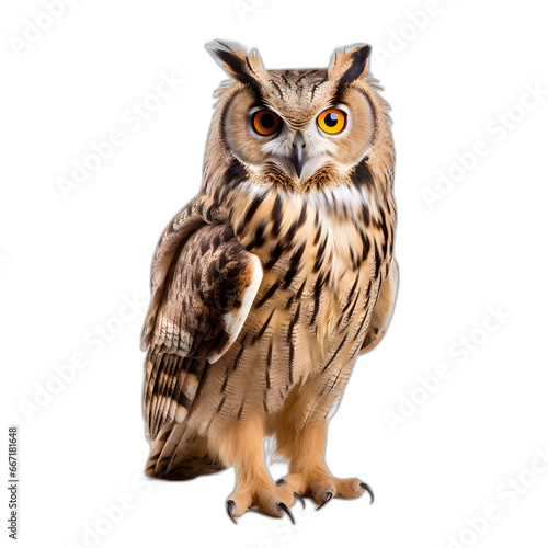 owl isolated on transparent or white background © Никита Жуковец
