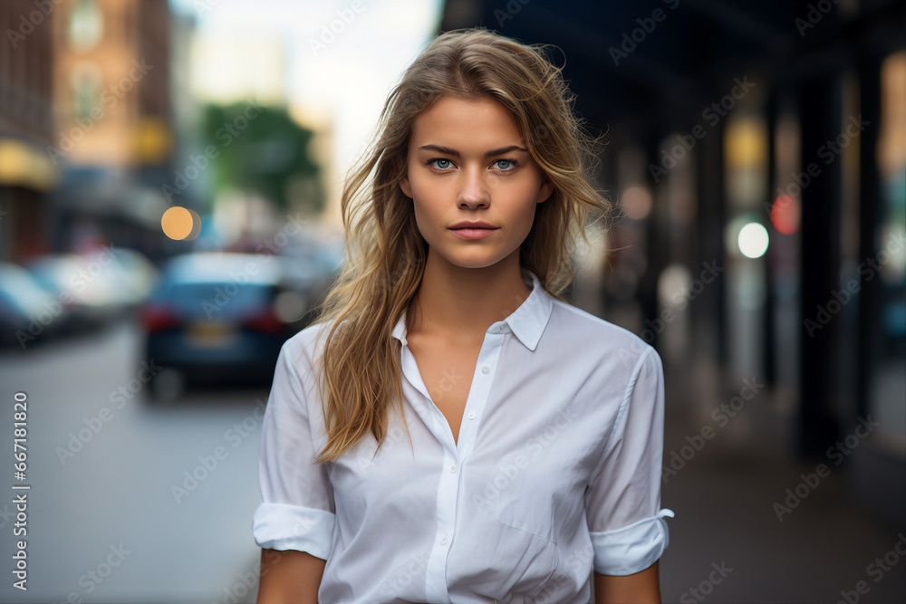 Generative ai photo image of a charming girl dressed stylish clothes enjoying spring season Generative ai photo image of a charming girl dressed stylish clothes enjoying spring season