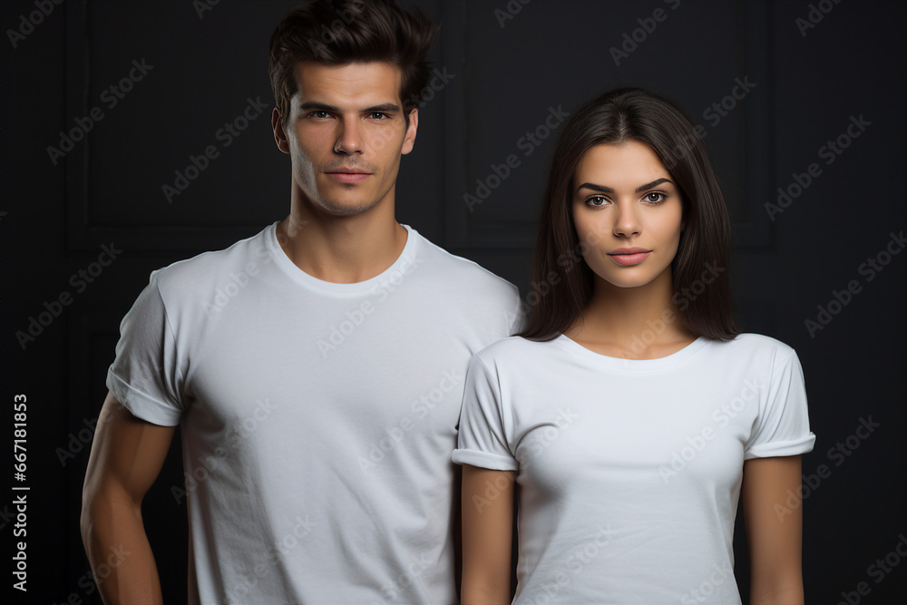Image created with generative AI modern technology of a young couple together Image created with generative AI modern technology of a young couple together