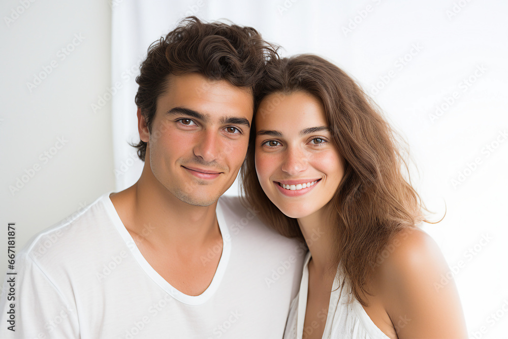 Image created with generative AI modern technology of a young couple together Image created with generative AI modern technology of a young couple together