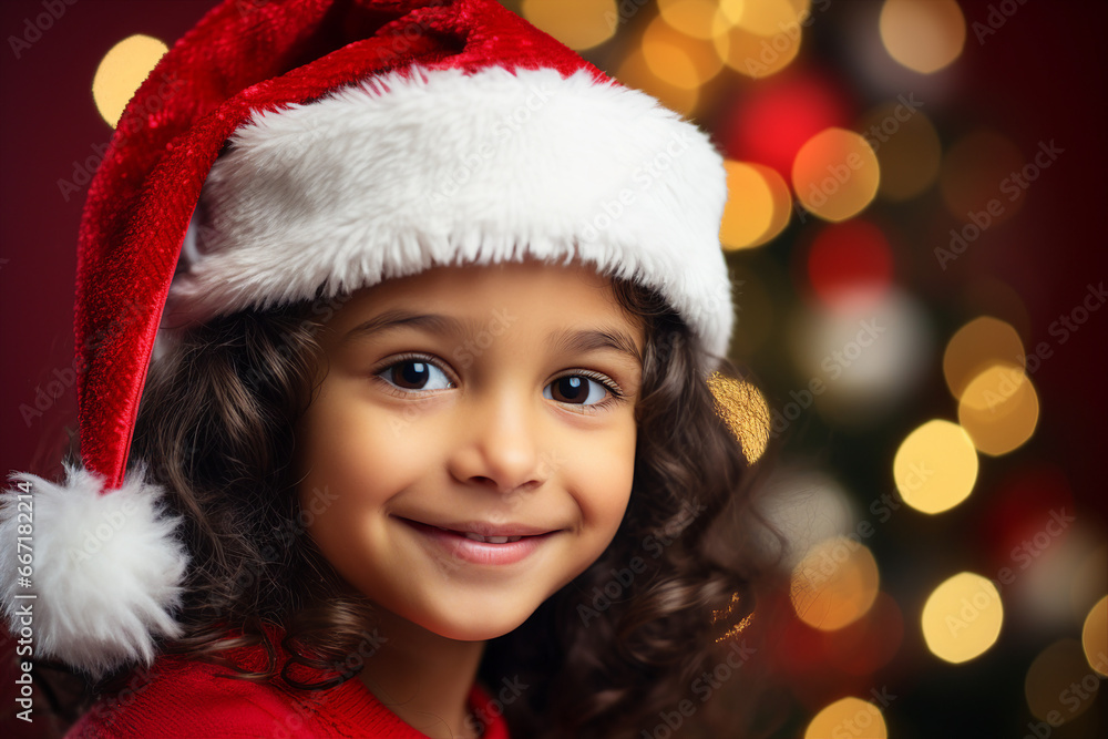 Image created with generative AI of a cute charming girl celebrate magic winter new year time Image created with generative AI of a cute charming girl celebrate magic winter new year time