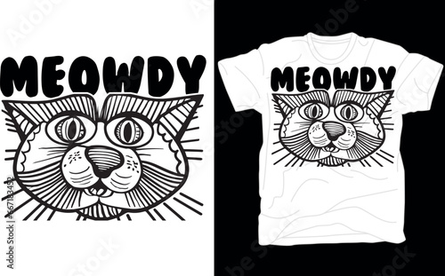 Cat T-shirt, Funny 'Meowdy' T-shirt,